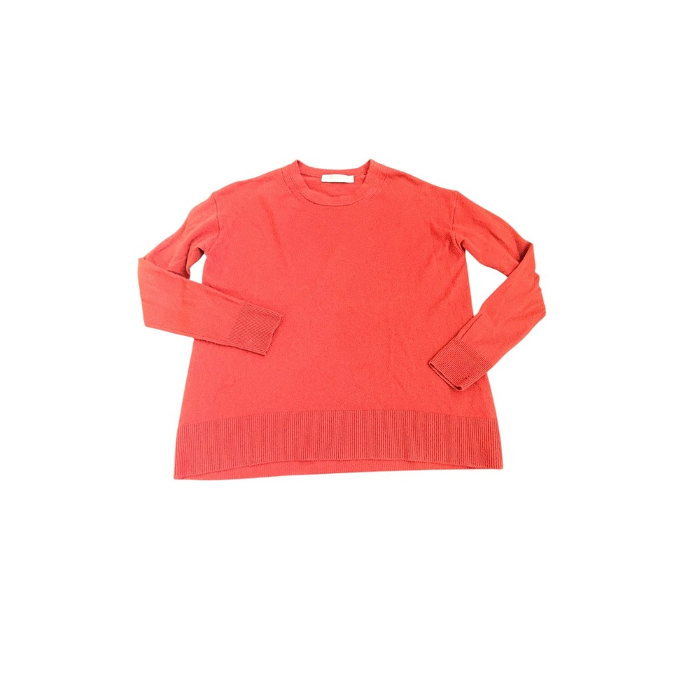Vince Cashmere Sweater Crewneck Long Sleeve Relaxed Fit Orange Red Womens XS